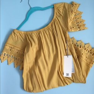 Mustard Yellow Off-Shoulder Dress